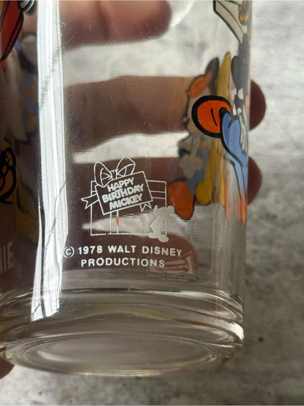 Vintage 1978 Disney Minnie Mouse Drinking Glass Happy Birthday Mickey Pepsi